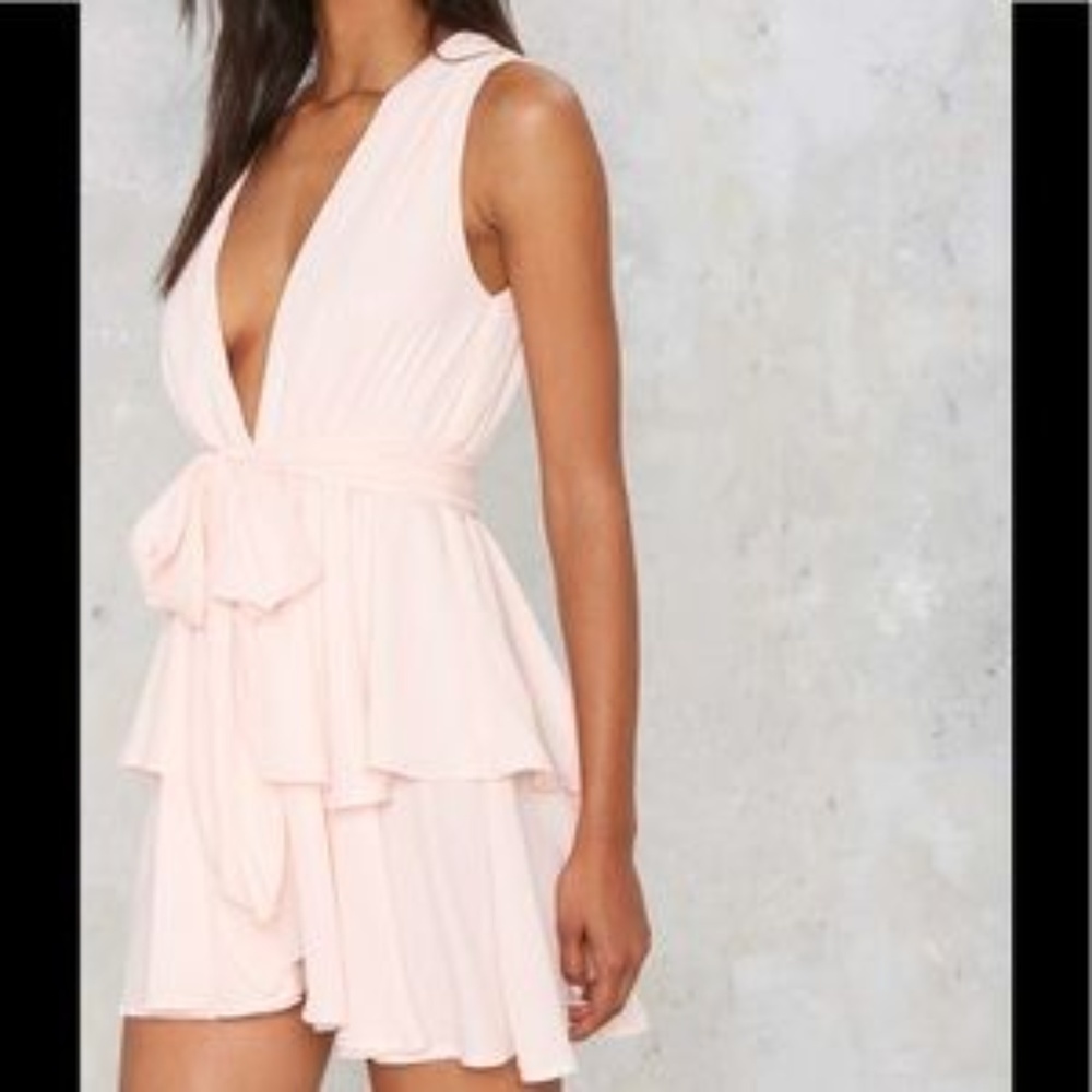 Short Pink Dress Size M New With Tags Front Tie